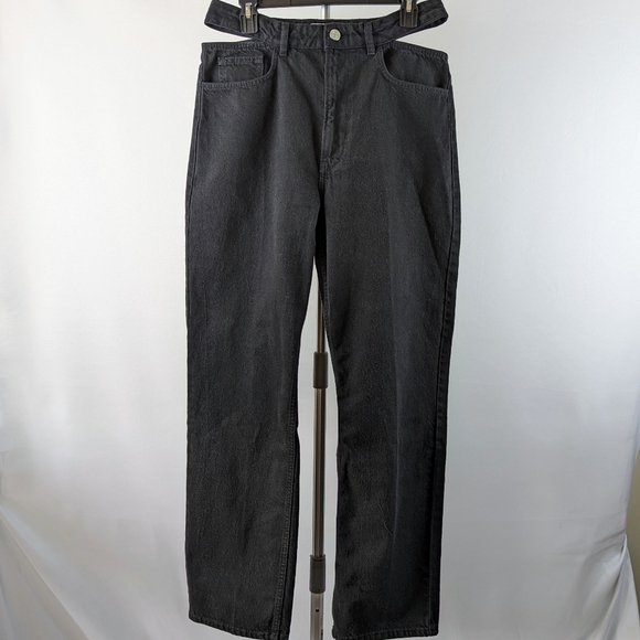 Frame Le High 'N' Tight Straight Cut Out High Rise Non Stretch Black 30 NWT - Picture 2 of 16